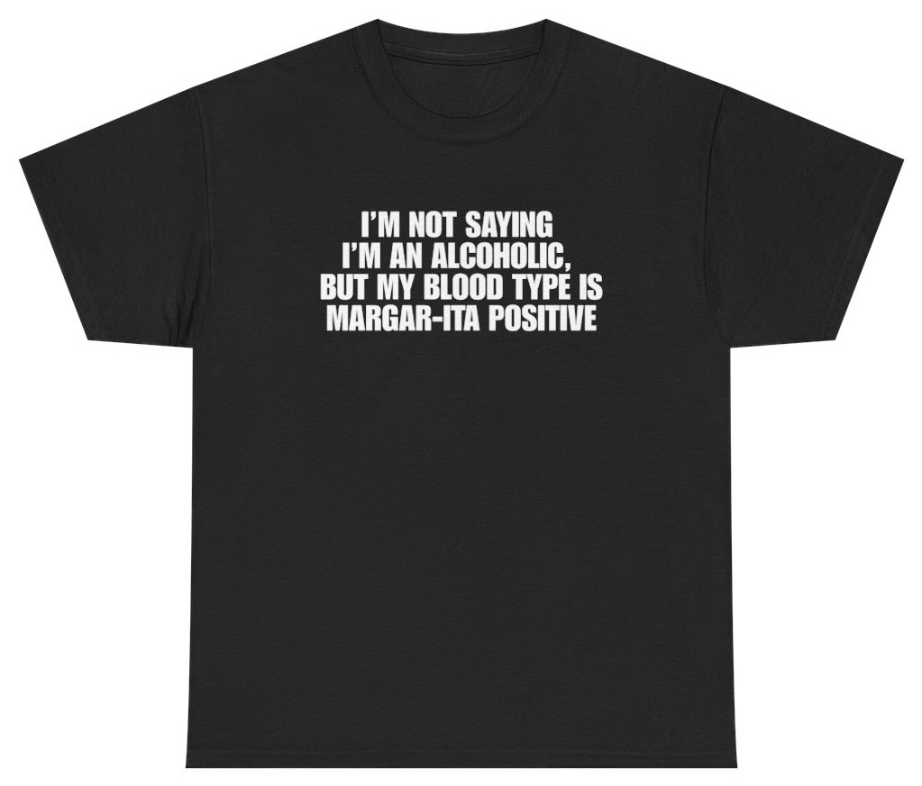 Funny Margarita Blood Type Tee | Unethical Threads gallery