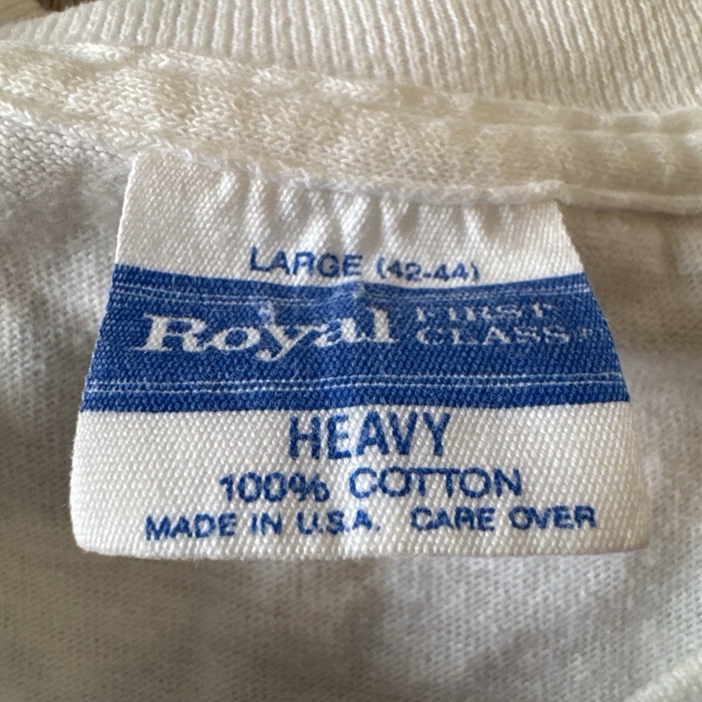 Vintage Royal First Class USA Flag Shirt Large White 100 Cotton T-Shirt Heavy gallery