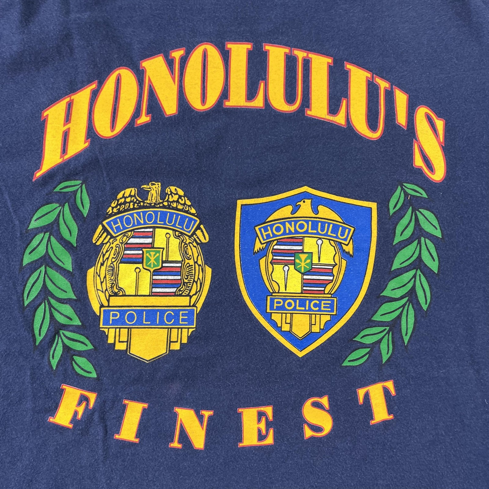 Vintage Honolulu Police Dept T-Shirt Mens Large Blue Hanes Hawaii Five-O USA 90s gallery