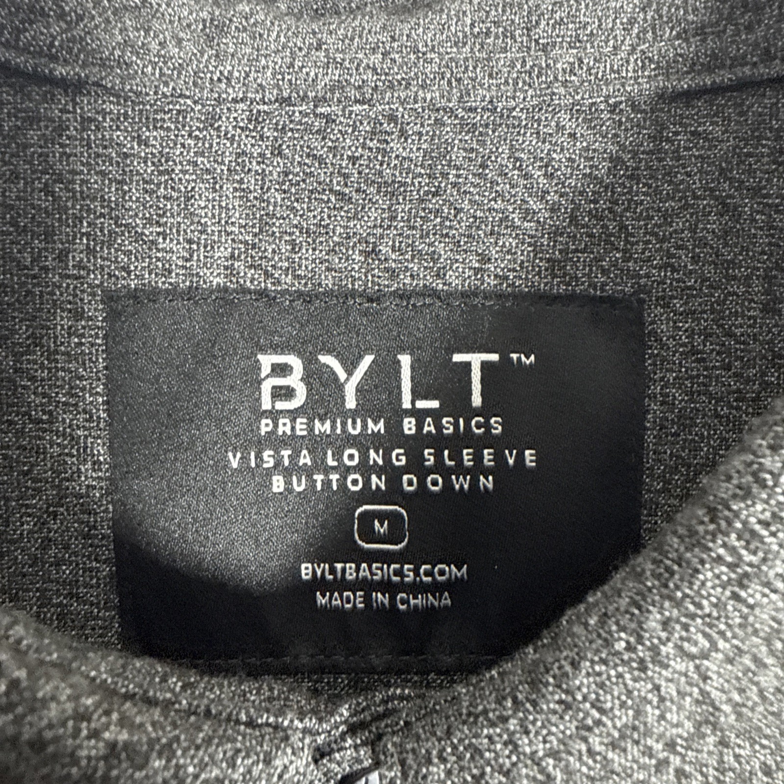 Bylt Vista Long Sleeve Button Down Heathered Charcoal Size Medium gallery