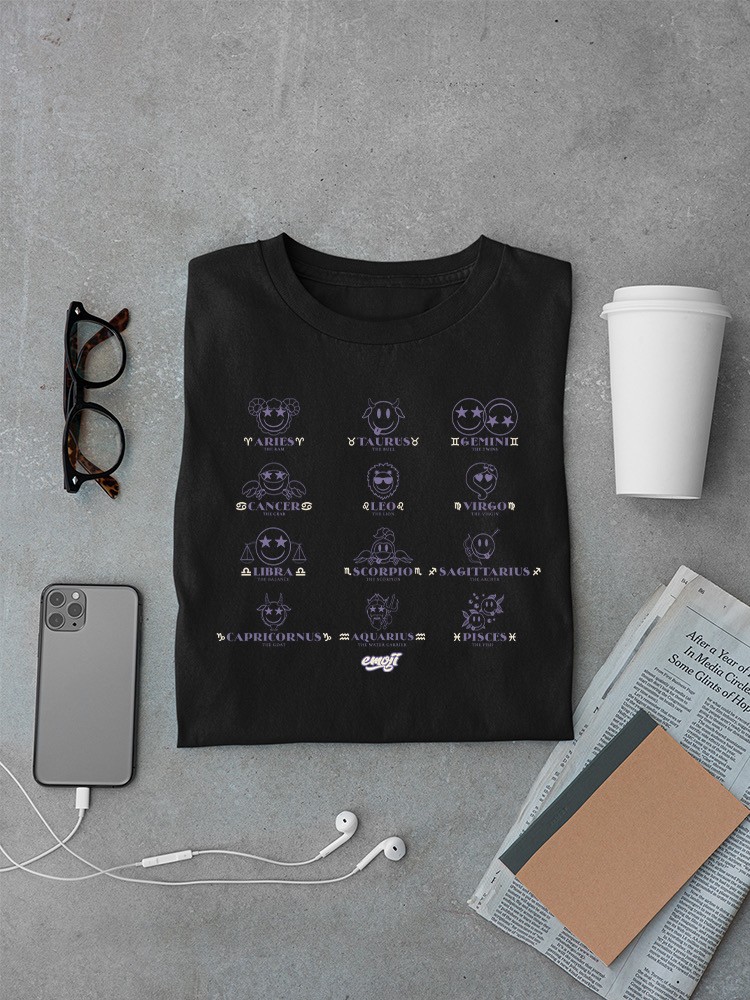 Zodiac Smiley Signs - Astrological Horoscope Emoji Men's T-shirt gallery