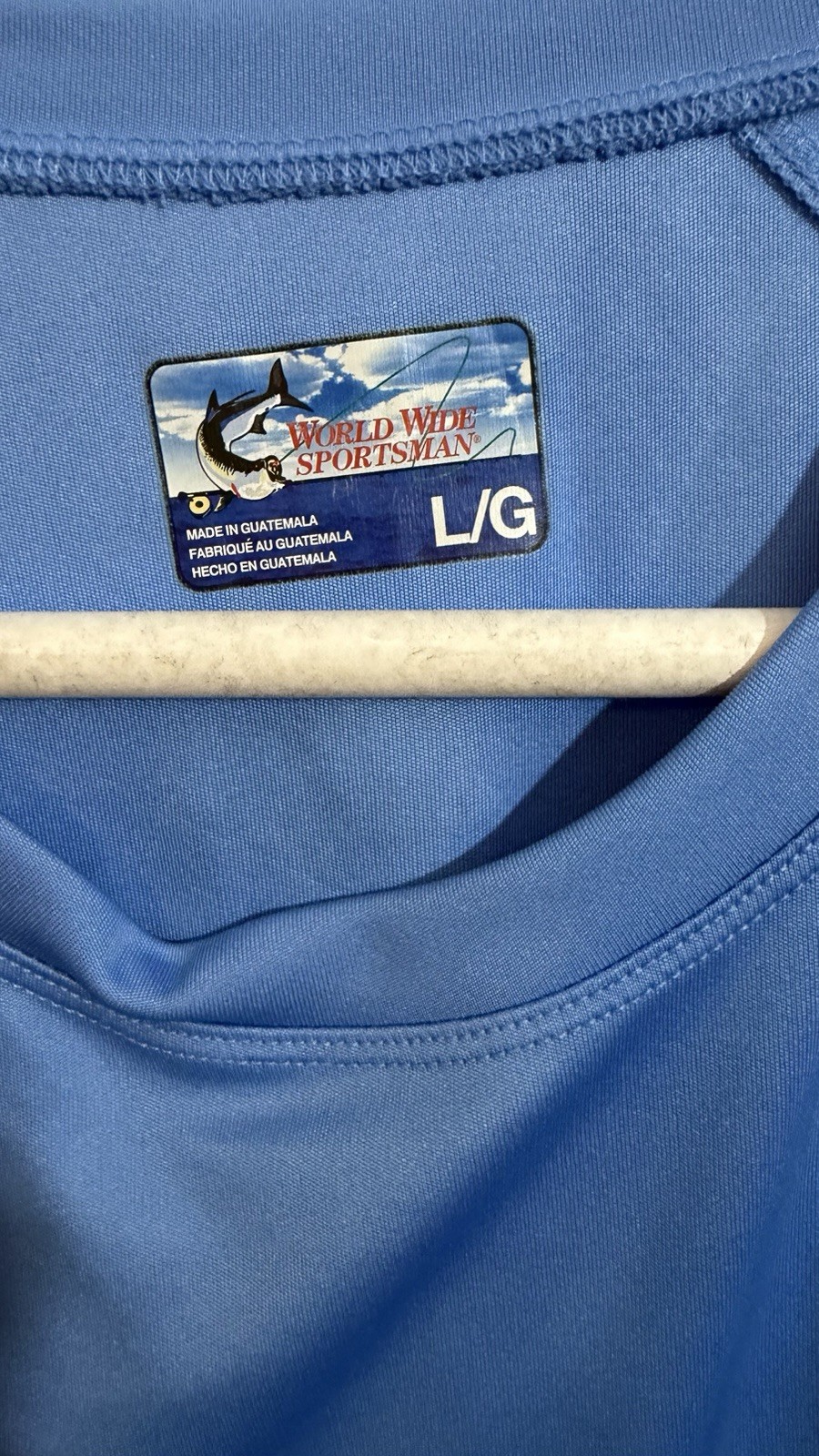 World Wide Sportsman Men’s Blue Fisherman Performance Tshirt Size L gallery