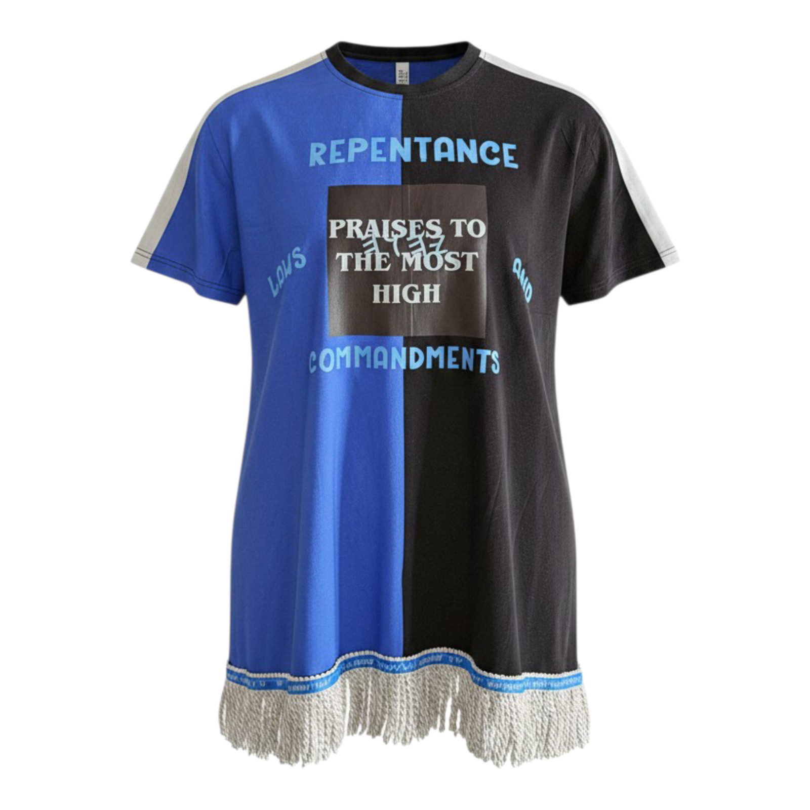 100% Cotton Two Tone Blue/Black Repentance, Laws and Commandments All Praises to