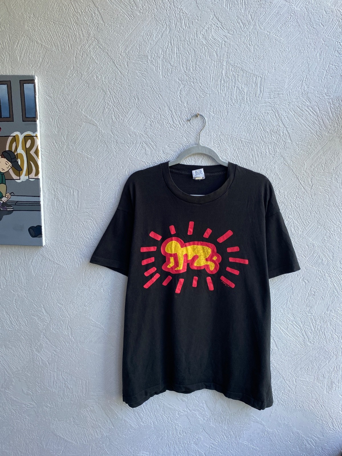 Vintage Keith Haring Barking Dog Radiant Baby Pop Shop Art Tee Shirt XL gallery