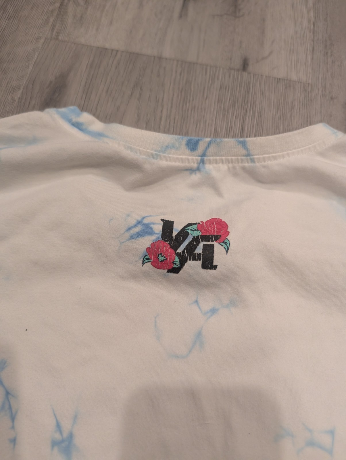 YoungLA Shirt Mens Small White Blue Tie Dye Hummingbird Floral Graphic Tee Top gallery