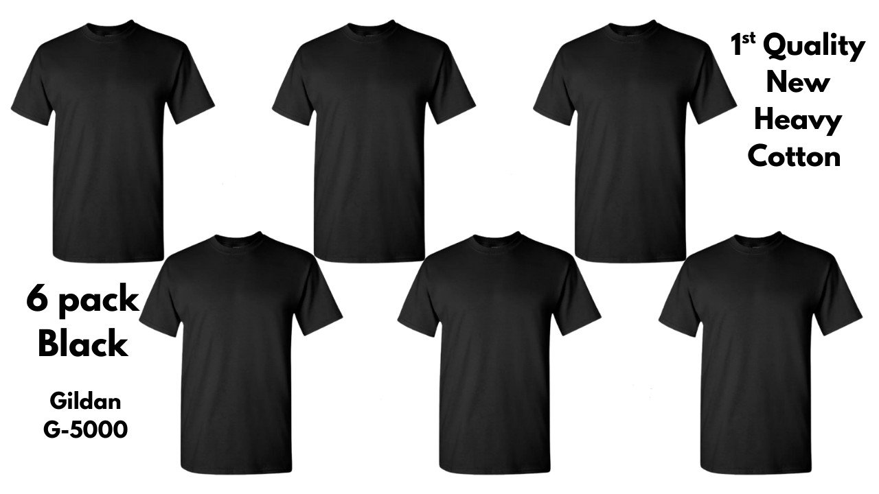 GILDAN (6-Pack, Bulk) Solid Heavy Cotton Short Sleeve Blank Tee T-Shirt S-5XL gallery