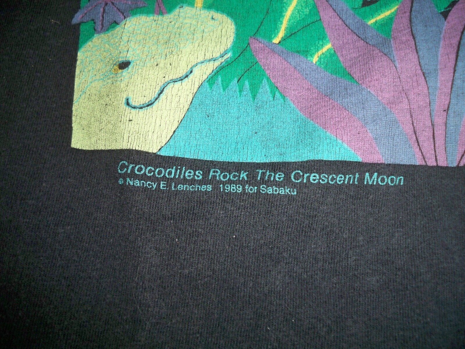 Vtg Crocodiles Rock Lenches Single Stitch All Over Print Tshirt Size XLarge 80’s gallery
