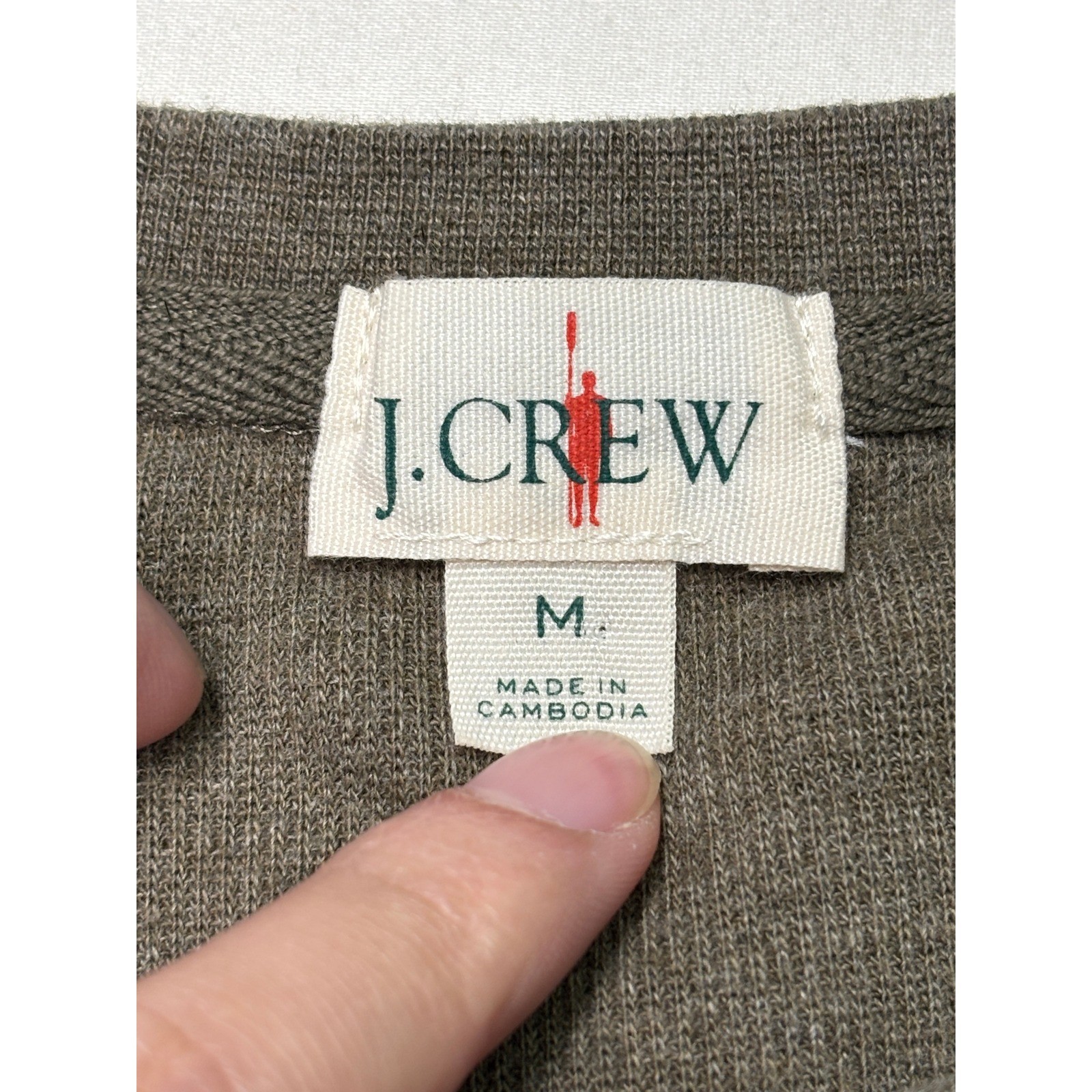 Vintage Oarsman J. Crew Mens Long Sleeve Henley Shirt Brown Cotton Ribbed M gallery