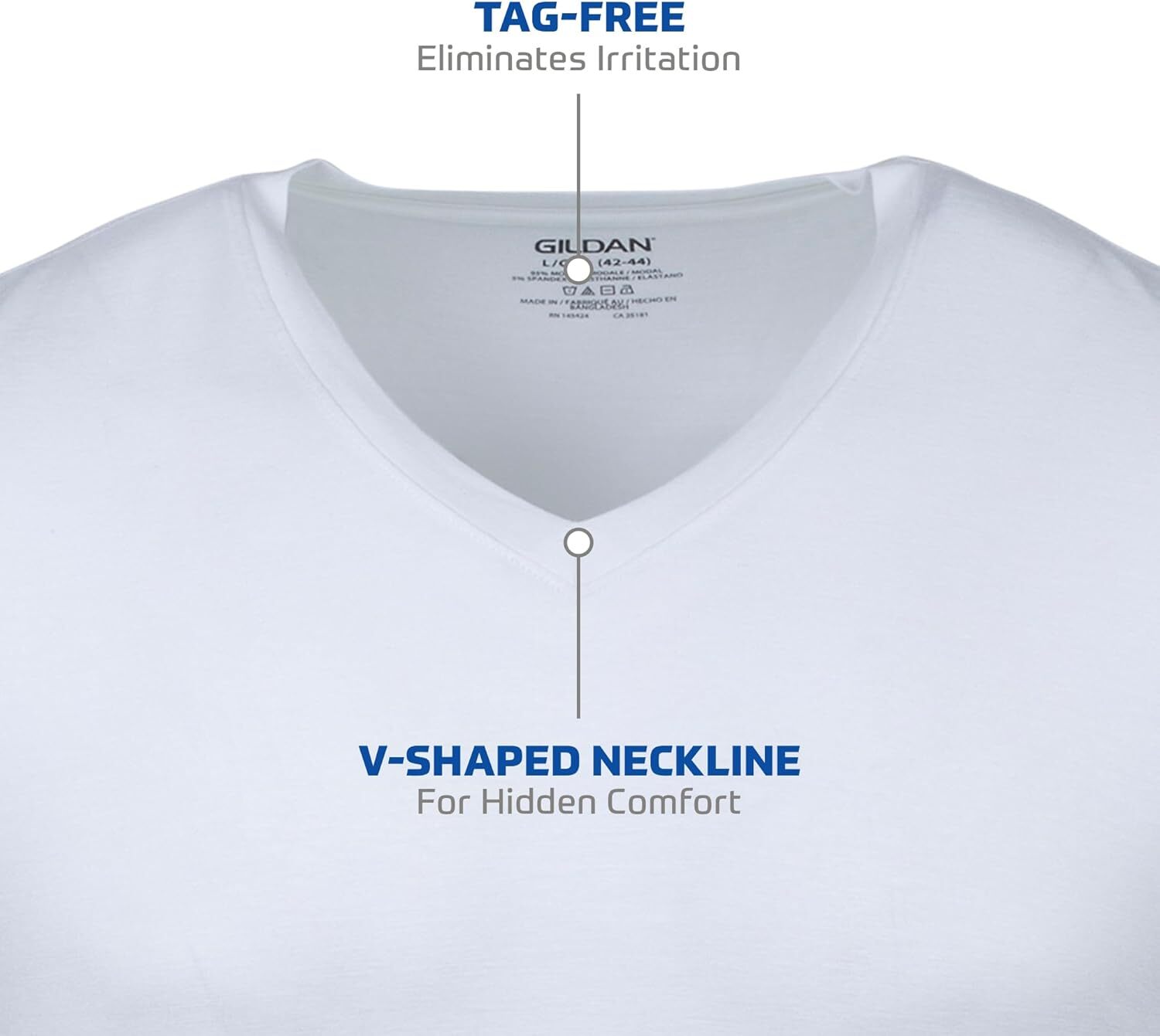 Men's V-Neck T-Shirts 3-Pack Soft Breathable Cotton Tag-Free Moisture Wicking gallery