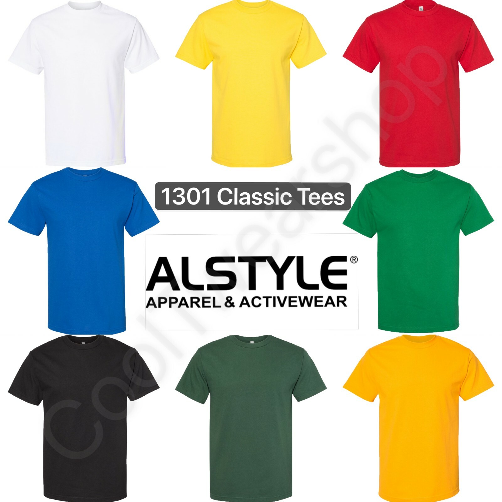 AAA ALSTYLE Men’s Plain Crewneck Classic Short Sleeves T-shirt 1301