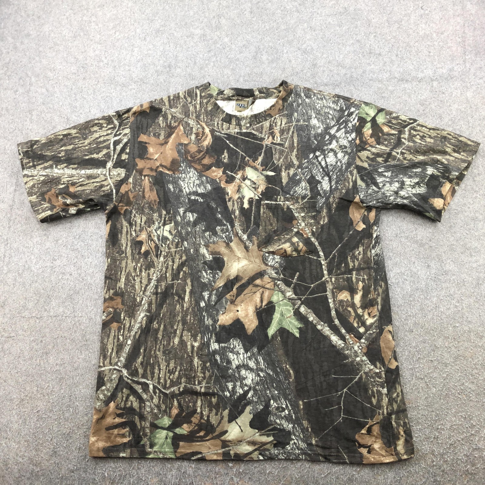 Jerzees Outdoors Shirt Mens Large Brown Camo Outdoor Hunting Tee Short Sleeve