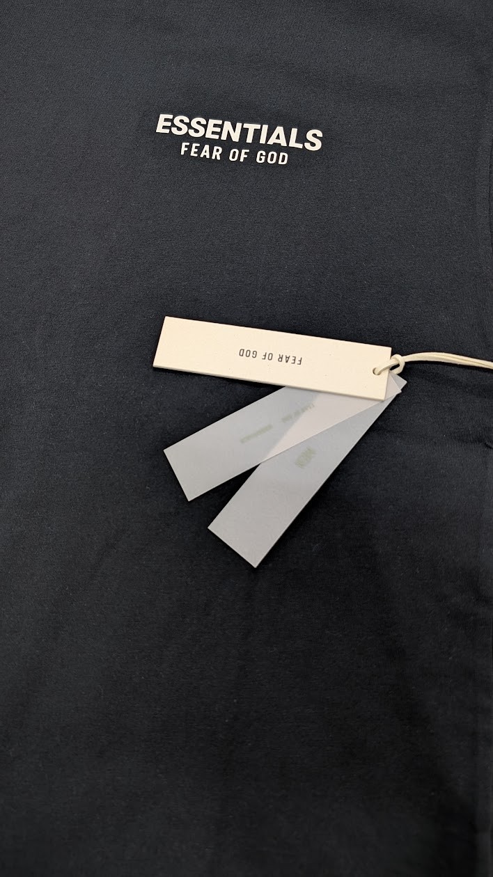 Fear of God Essentials Classic Tee 'Jet Black' XS Size Oversized T-Shirt SS25 gallery
