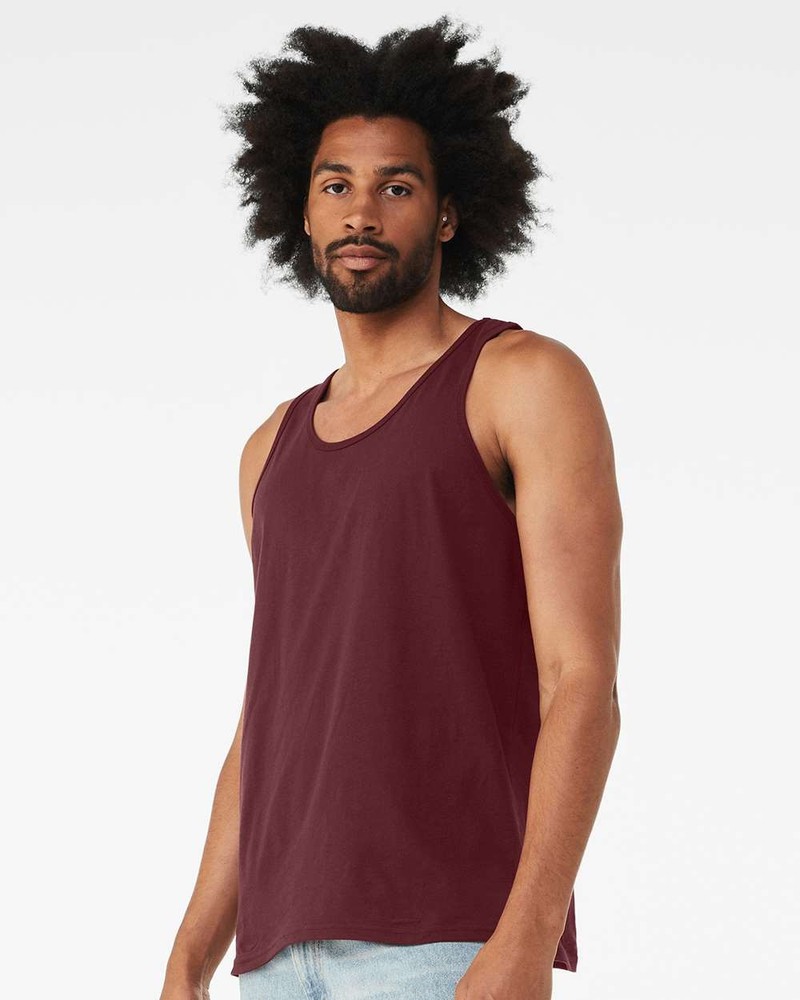 🔥 BELLA + CANVAS Jersey Tank Top Shirt Ring-spun Cotton 3480 Maroon 2XL