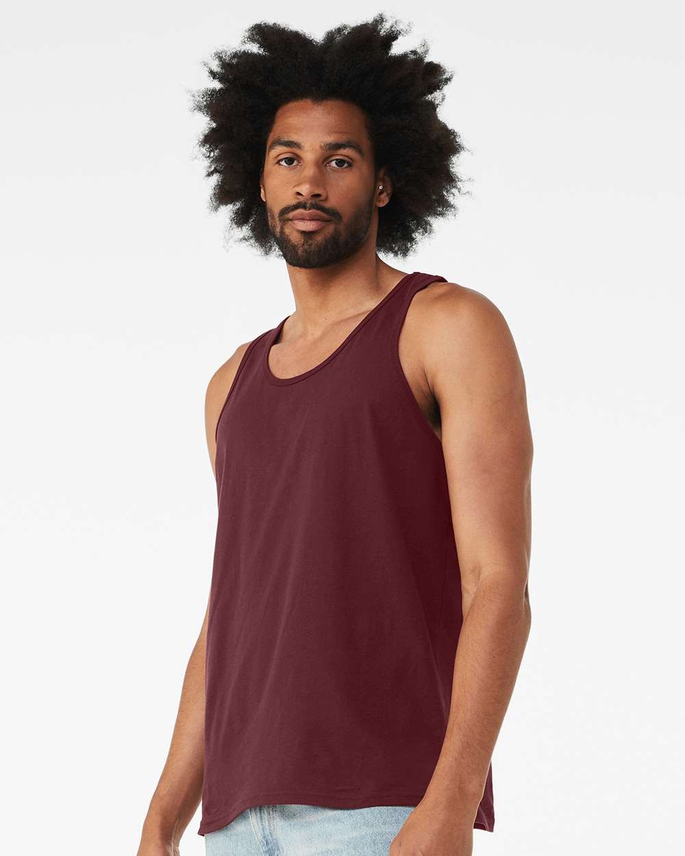 🔥 BELLA + CANVAS Jersey Tank Top Shirt Ring-spun Cotton 3480 Maroon 2XL