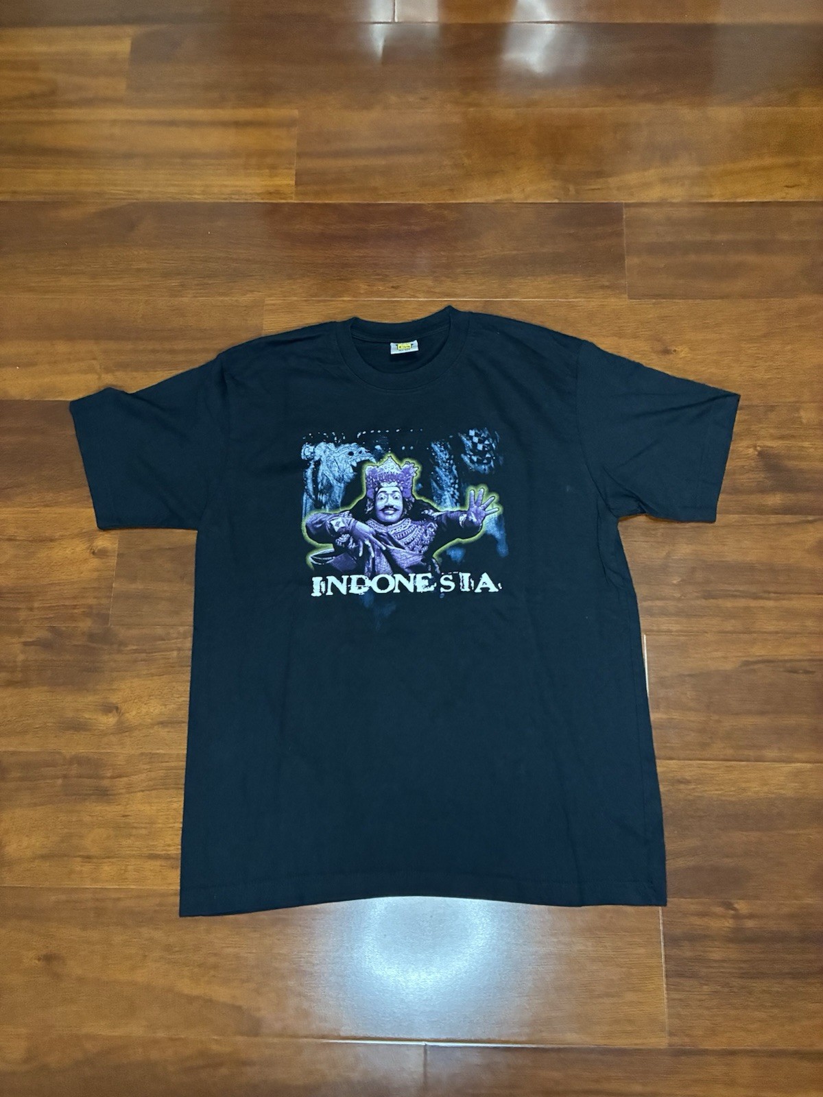 Vtg 90s Indonesia Graphic T-Shirt Men’s Medium Travel Cool Graphic