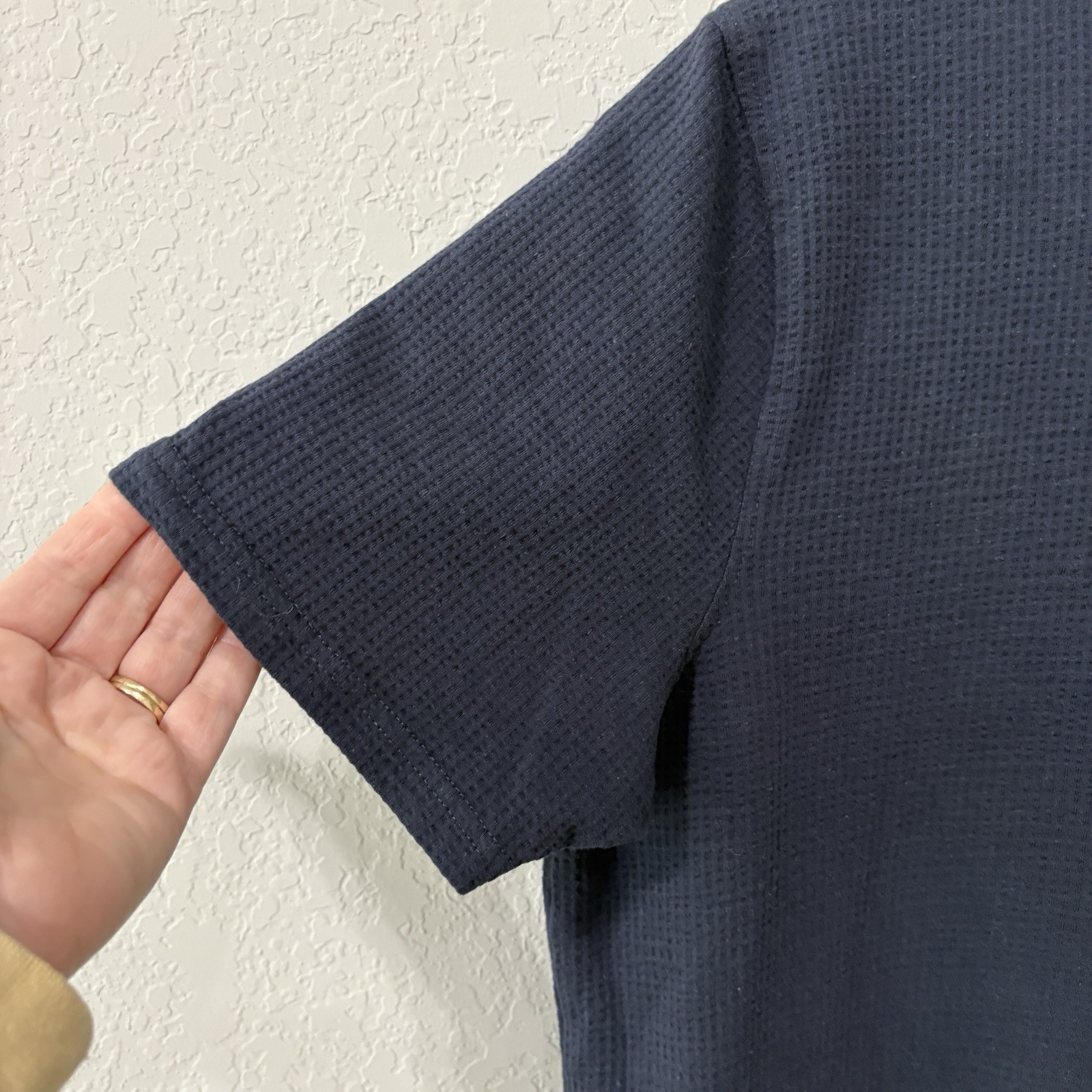 Common People Ottoman T Shirt Medium Blue Short SleeveTextured Elevated Basics gallery