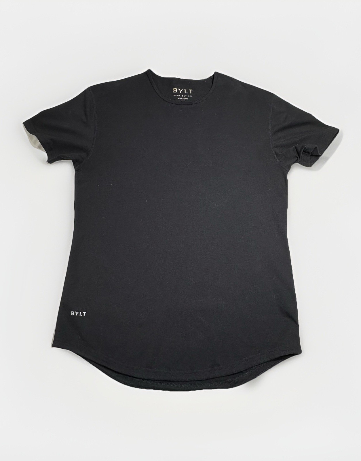 BYLT Drop Cut Short Sleeve T-Shirt Black Mens Size M Premium Basics Athletic Fit