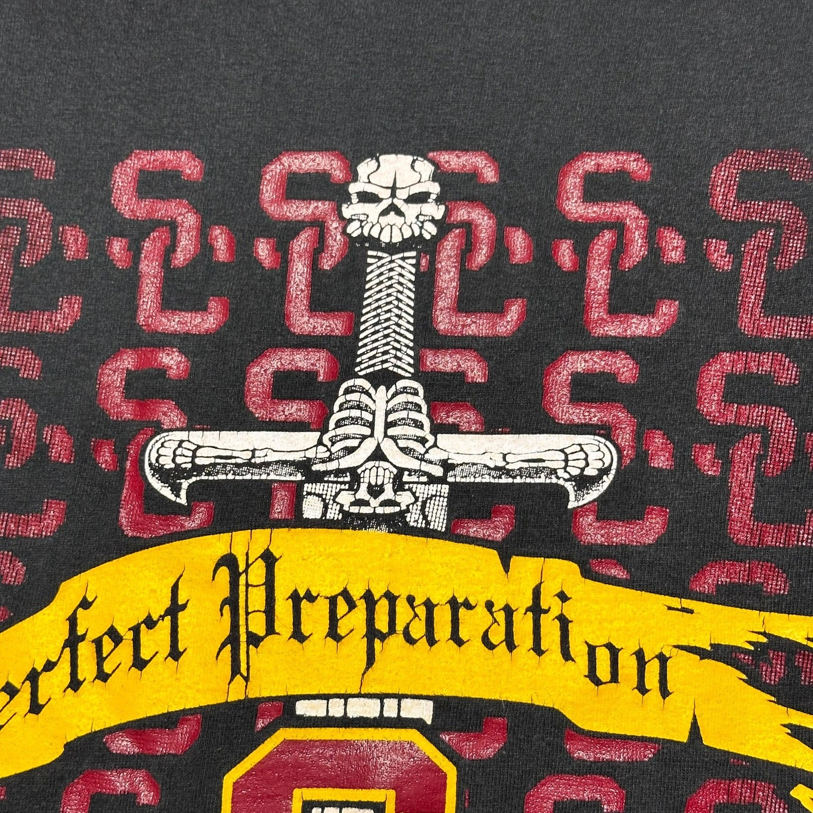 Vintage Y2K USC Trojans Pac10 Skull Graphic Tee Shirt Tribal Pac12 NCAA XL gallery