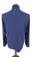 Blue Quarter Zip Pullover Top Mens M Medium Stretch Sports Casual 22” P2P