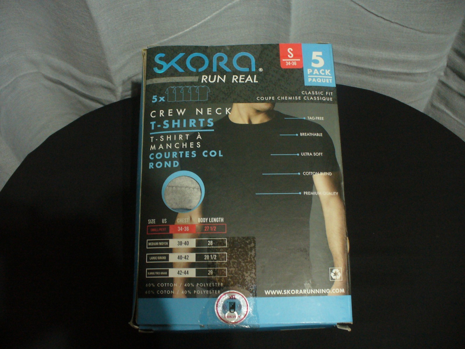 Skora Run Real Crew Neck T-Shirts 5 pack Small 34-36 Multi Color Classic Fit NEW gallery
