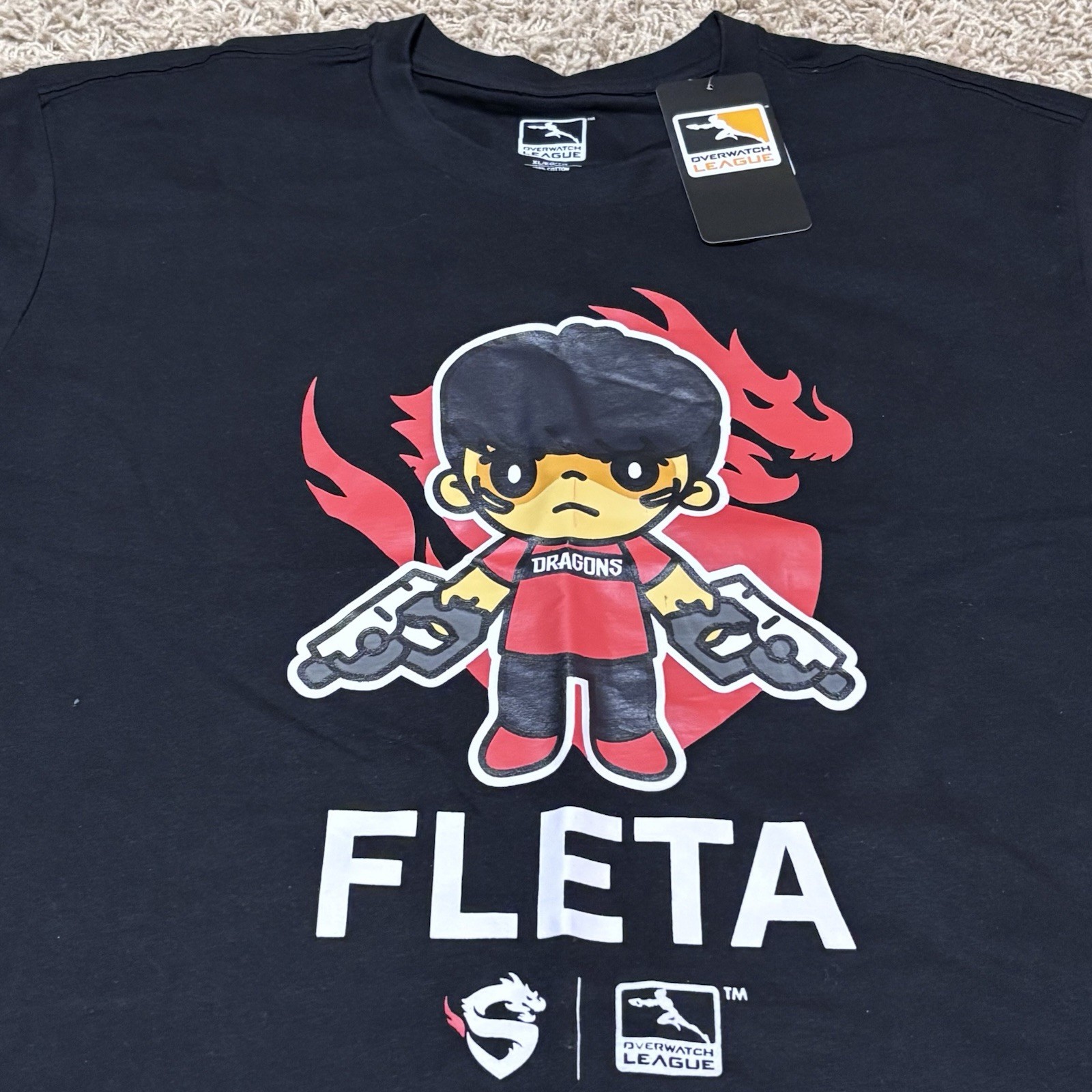 Overwatch League Mens OW Shanghai Dragons Fleta Esports Shirt Size XL New