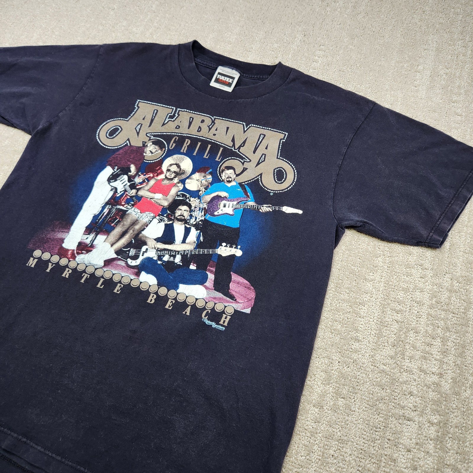 Vintage 90s Alabama Band Tee Shirt Adult Large Myrtle Beach Grill Black Tultex gallery