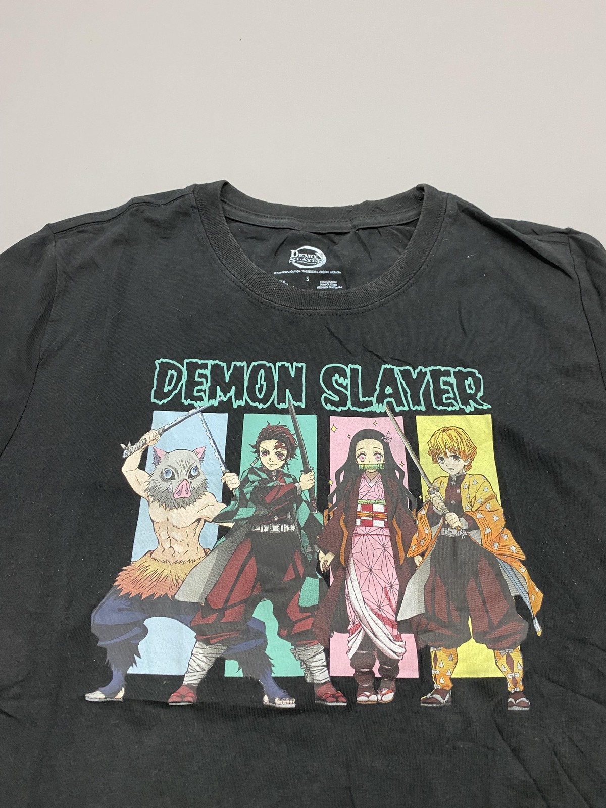 Demon Slayer Shirt Mens Small Black Anime Graphic Crewneck Tagless Tanjiro gallery