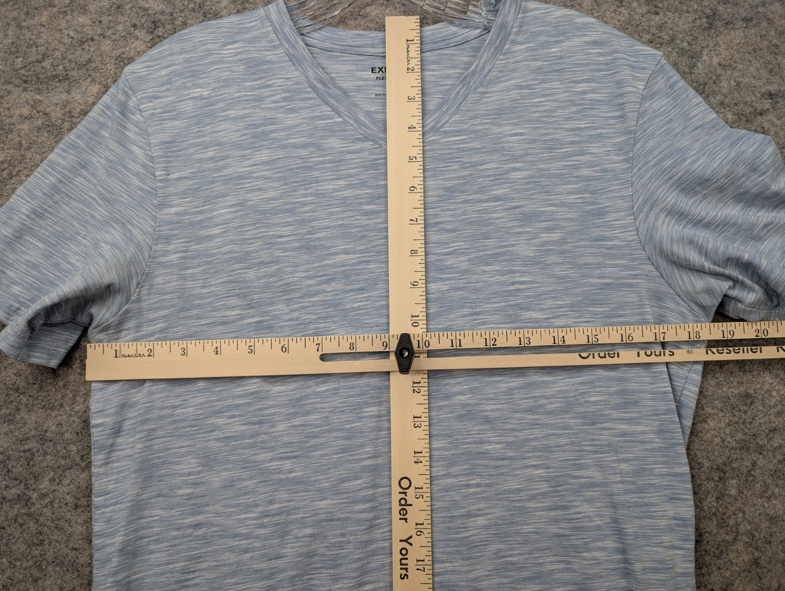 Express T Shirt Mens Medium Blue Flex Stretch V Neck Short Sleeve Comfort Preppy gallery