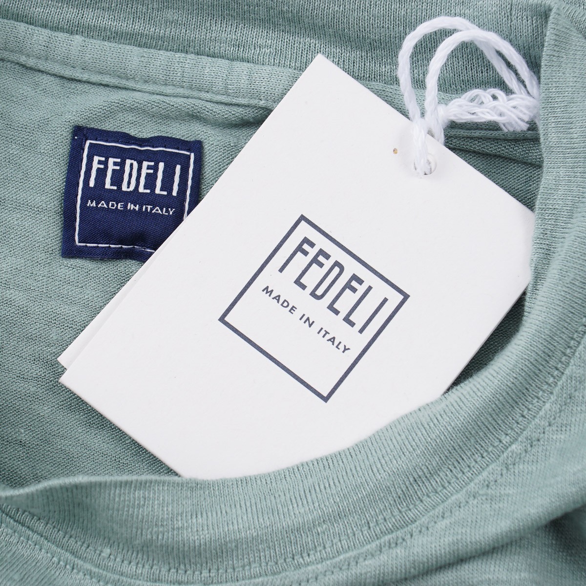 Fedeli Slim-Fit Sage Green Lightweight Stretch Linen T-Shirt XXL (Eu 56) NWT Tee gallery