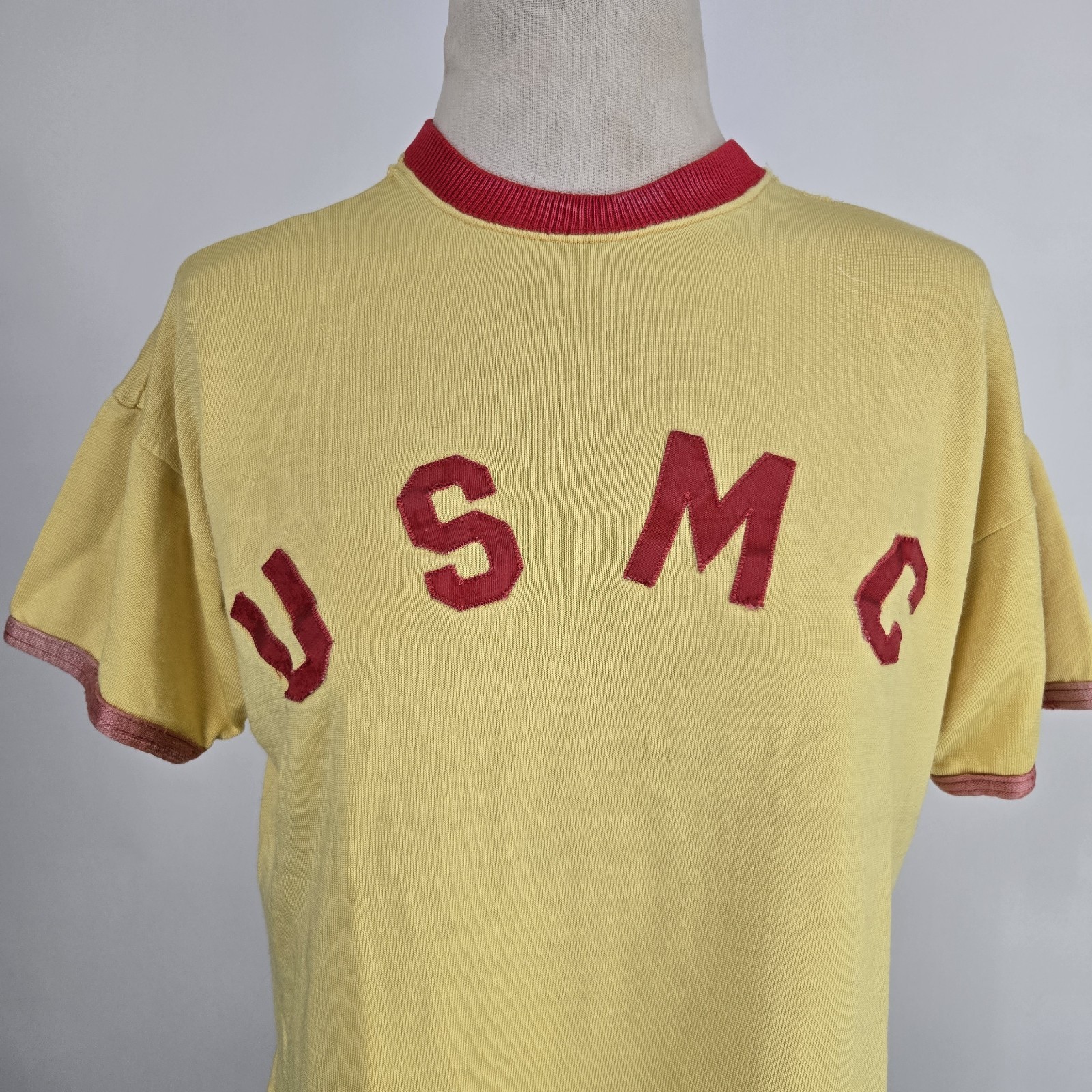 True Vintage 50s 60s Durene USMC Jersey Military Nylon Blend Light Distress Sz M gallery