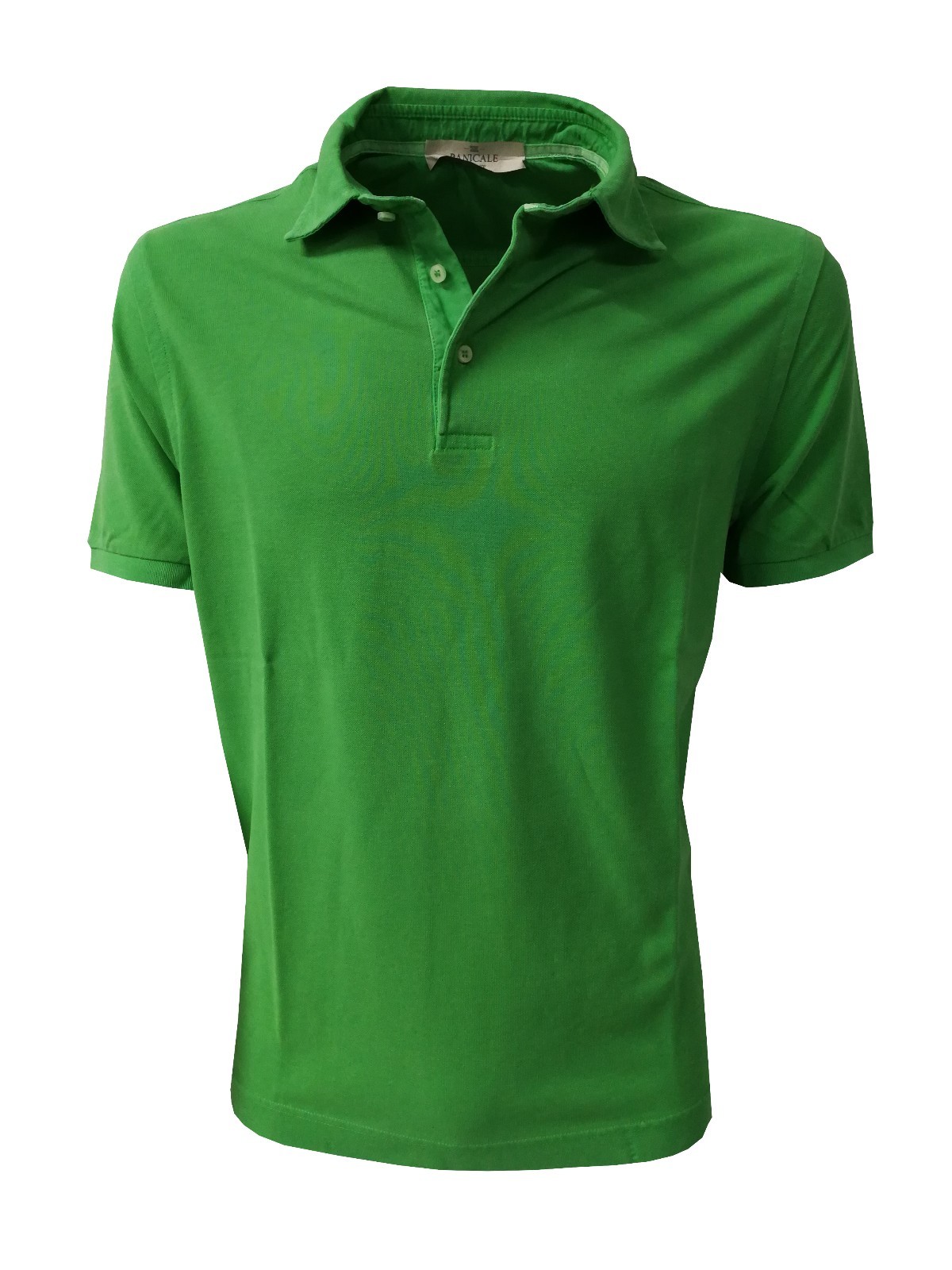 Panicale Men's Half Sleeve Polo Shirt with Side Slits Green 100% Cotton gallery