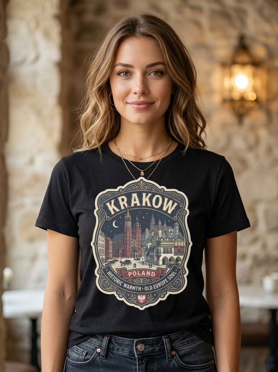 Krakow Poland Old Town Graphic T-Shirt Unisex Travel Tee gallery