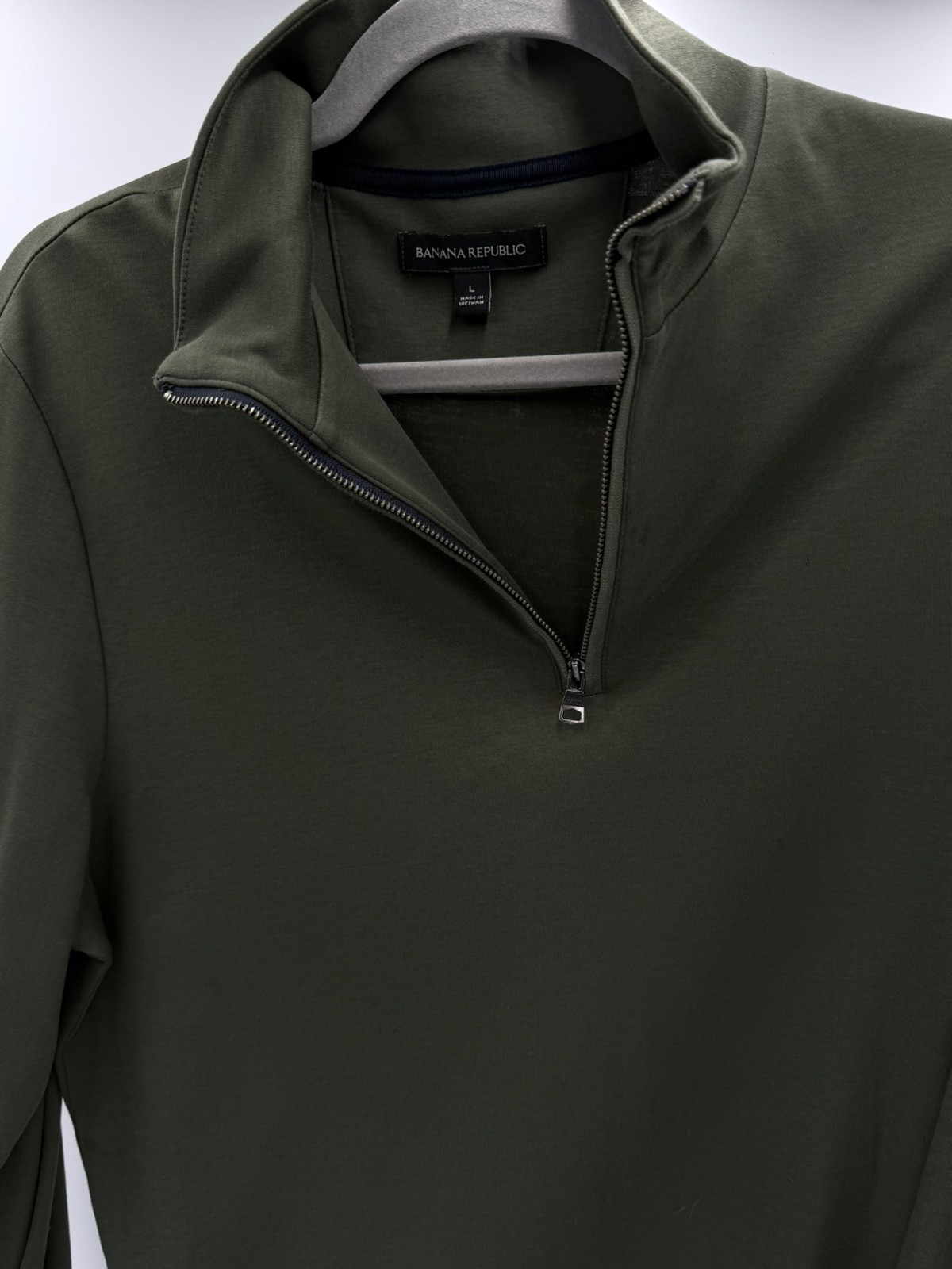 Banana Republic 1/4 Zip Pullover Men’s Large Olive Green Lightweight gallery