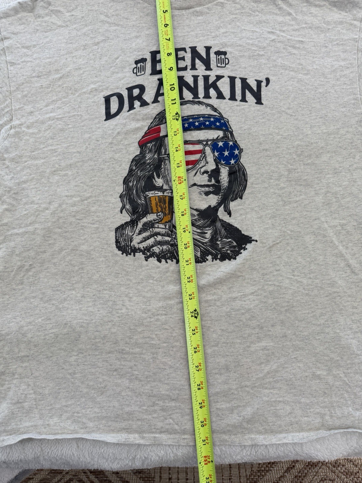 Ben Drankin’ Benjamin Franklin Graphic T-Shirt Beer Patriotic USA Tee 2XL gallery