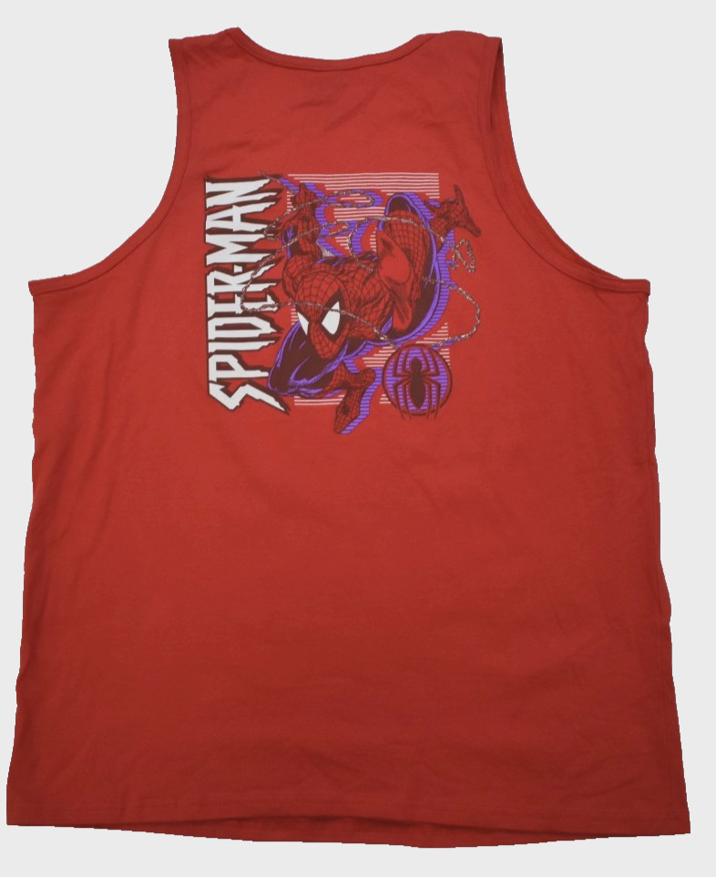 Marvel Mens Spider-Man Comic 2-Sided Graphic Red Tank Top Shirt New M, XL, 2XL