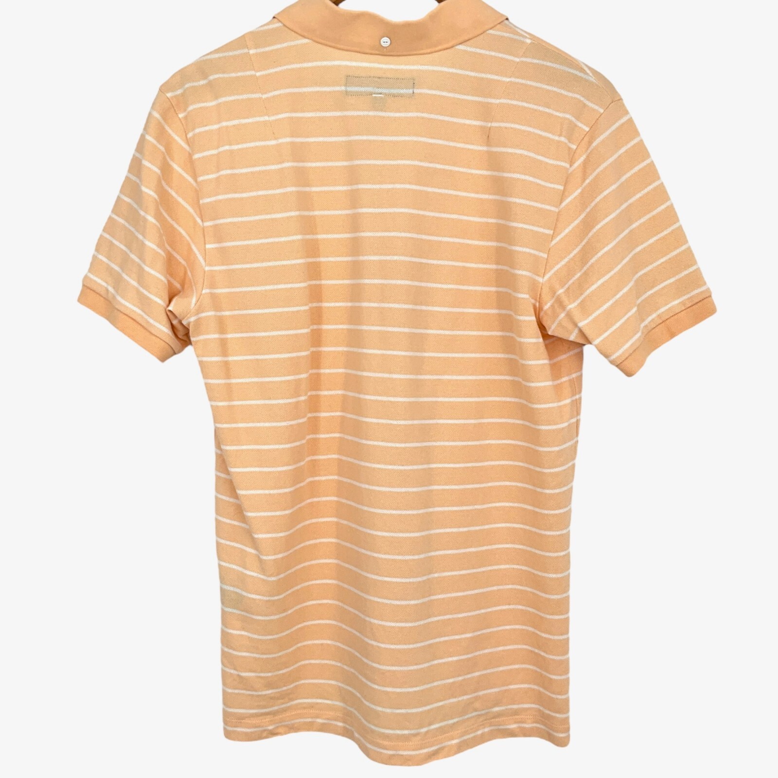 Rag & Bone Size M Polo Shirt Orange Striped Short Sleeve Collared Cotton Blend gallery