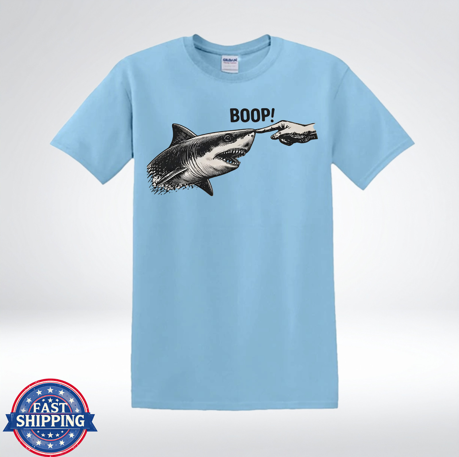 Boop Shark Funny Ocean Animal Meme Graphic T-Shirt gallery