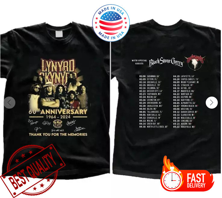 Lynyrd Black Stone Cherry Skynyrd Southern Rock Shirt All Sizes Men LH438