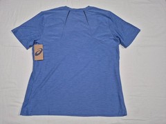 Asics Mens Tech M Knit Spacedye Blue Training Tee running shirt SZ Large