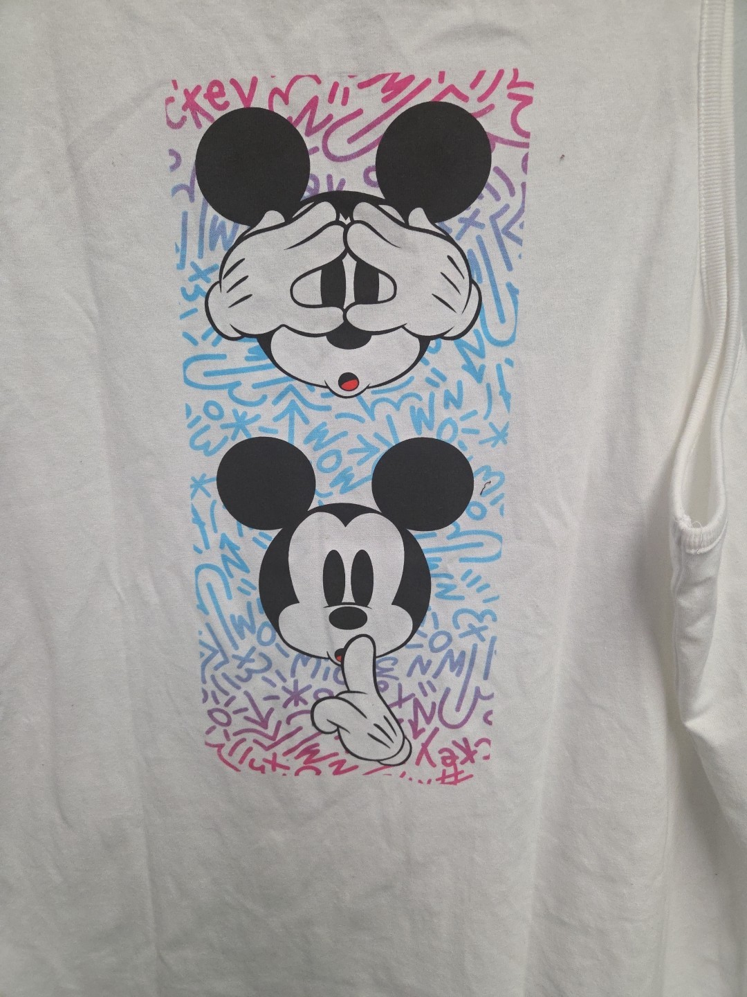 DISNEY Neff Mens MICKEY MOUSE SZ Lg White Tank Top Graphic Logo NWT gallery