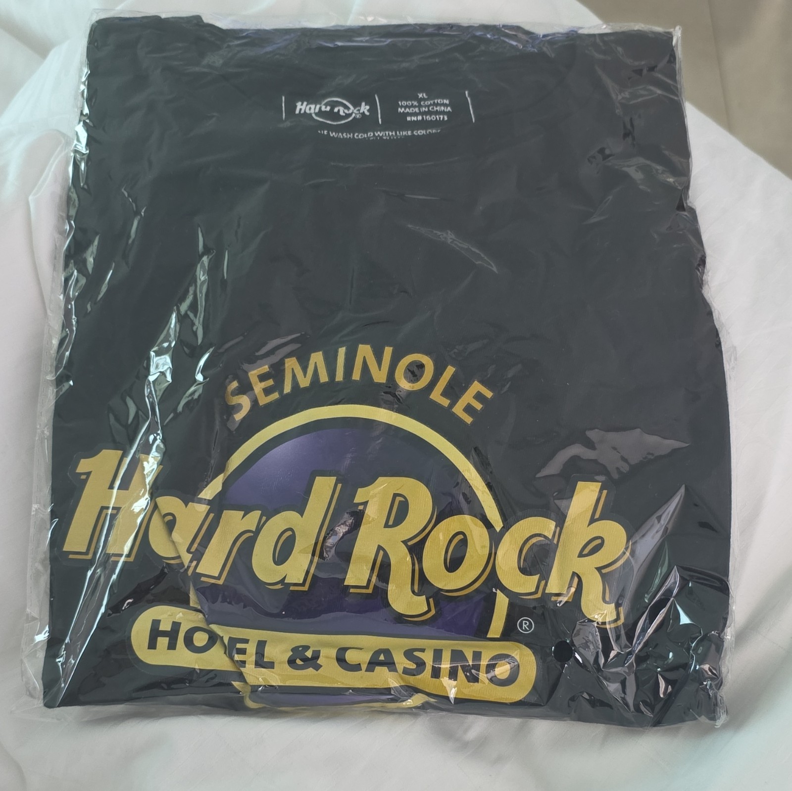 Hard Rock Men’s Black Graphic Logo T-Shirt XL Regular 100% Cotton Crew Neck