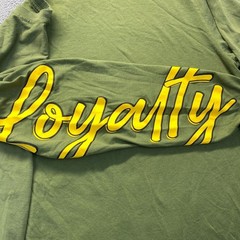 LEGEND Loyalty Forever Bear Design Mens Size XL Long Sleeve Green Shirt,Mens