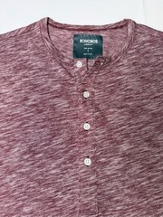 Bonobos Maroon Heathered Henley Long-Sleeve Shirt – natural fibers / Small