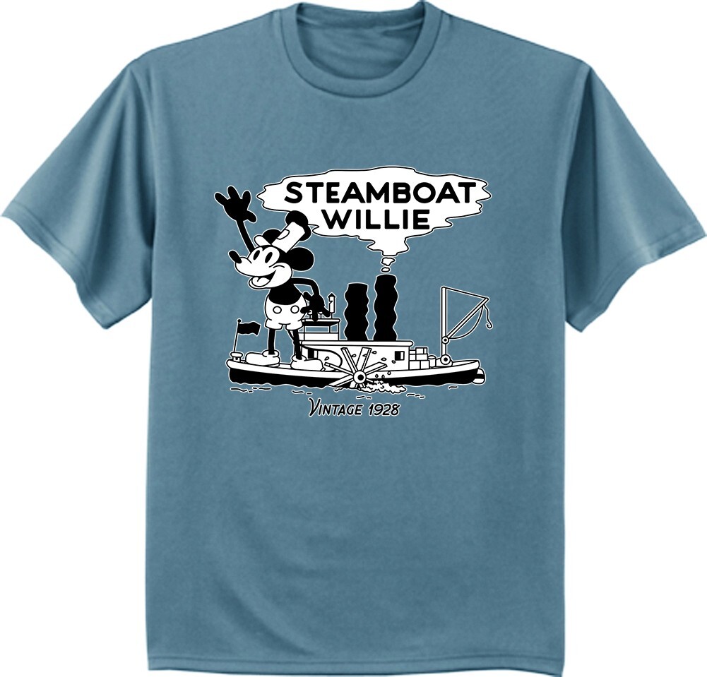 Steamboat Willie T-shirt Classic Cartoon Mouse Mens Graphic Tees Nautical Gifts