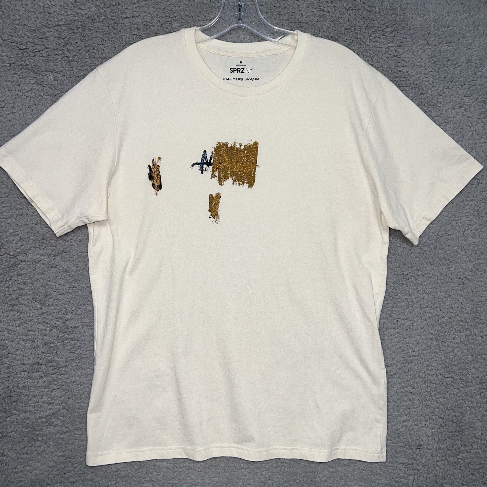 Uniqlo SPRZ NY x Jean-Michel Basquiat T Shirt Men's Sz M Cream King Pleasure Tee gallery