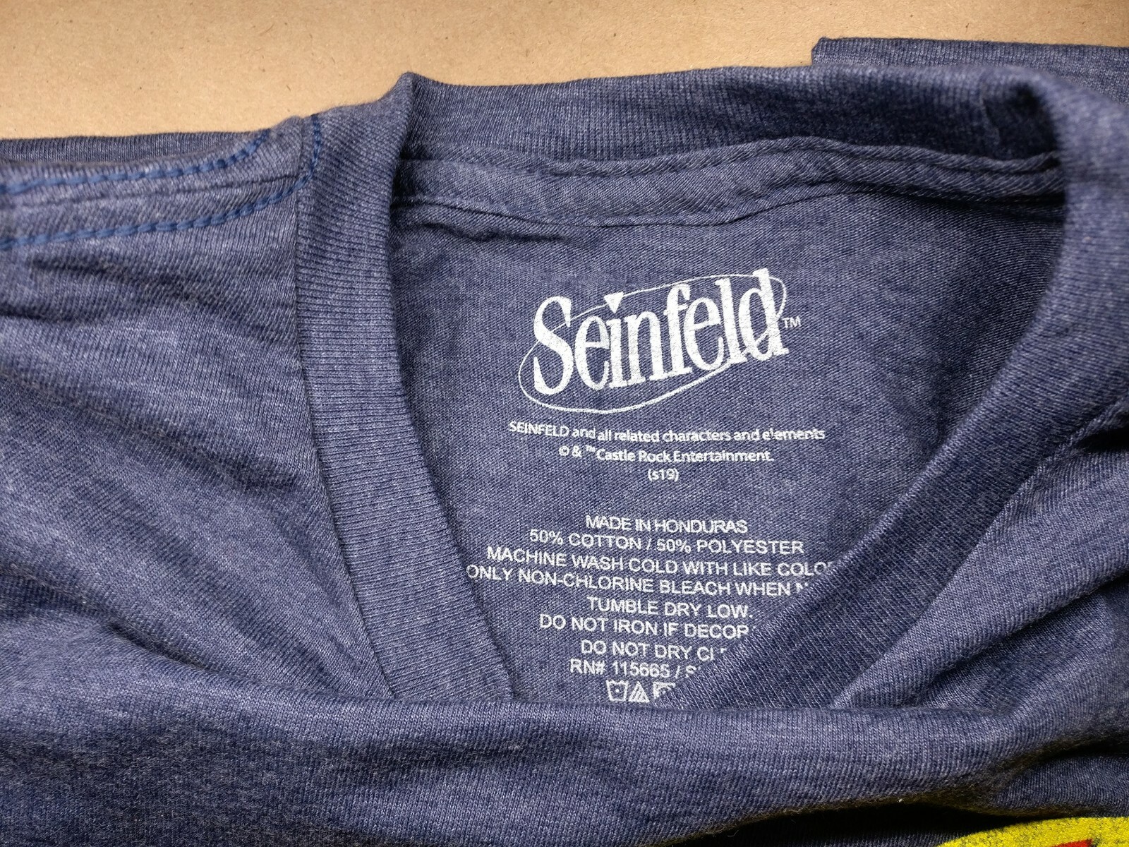 Seinfeld Shirt TV Show Distressed Logo Officially Licenced Tee Navy Mens L-XXL gallery