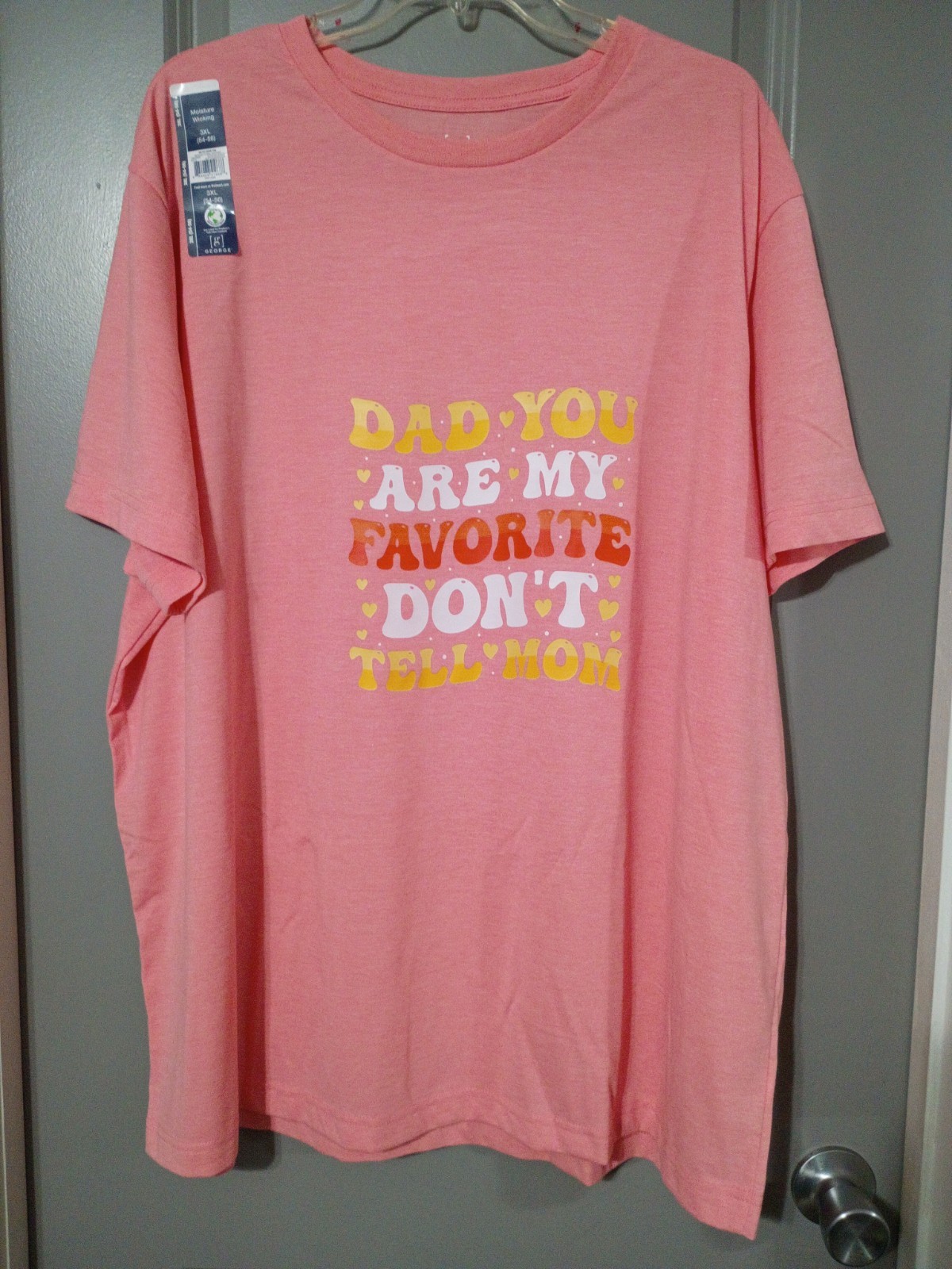 GEORGE CUSTOM FATHER’S DAY Men’s Crewneck T Shirt 3XL Big Tall Moisture Wicking