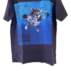 VTG Nirvana Nevermind Cat Parody Band T-Shirt Kurt Cobain Modern Size Large