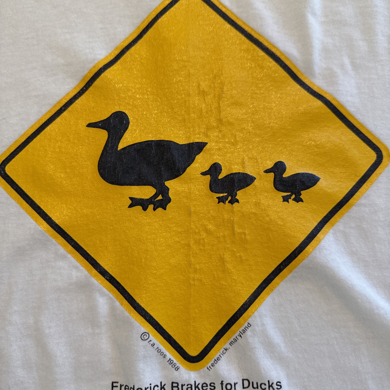 Frederick Brakes For Ducks T Shirt 1988 Maryland White Hanes Large 50/50 Vintage gallery