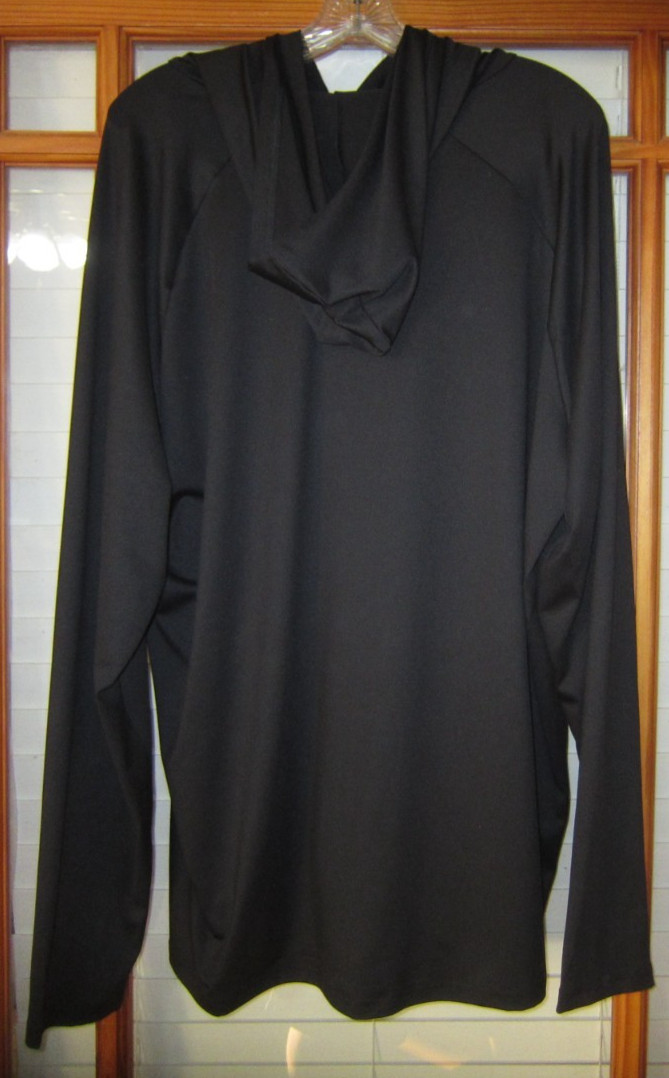 George Hooded Long Sleeve Shirt Rash Guard Black UPF50 NEW Small or 2XL gallery